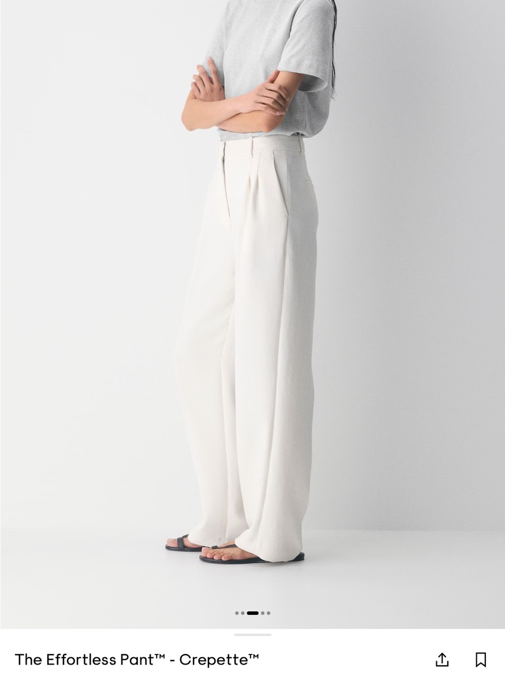 Aritzia Effortless Pant - Crepette Light Birtch - Picture 6 of 7